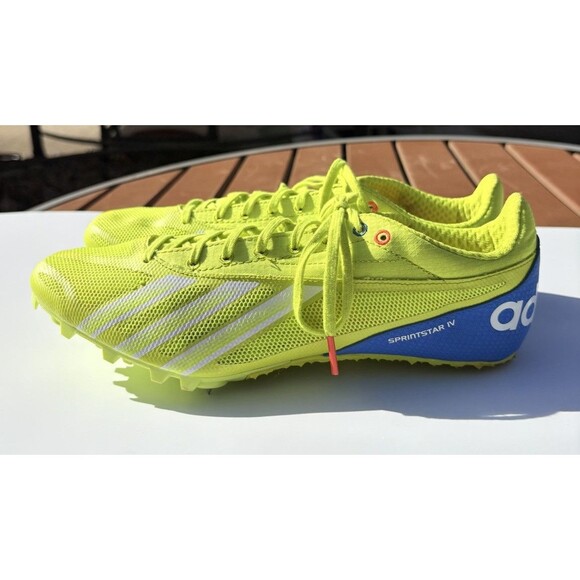 Adidas Sprint Star 4 Mens Size 9.5 Yellow Running Track & Field Spikes Shoes - Picture 3 of 10